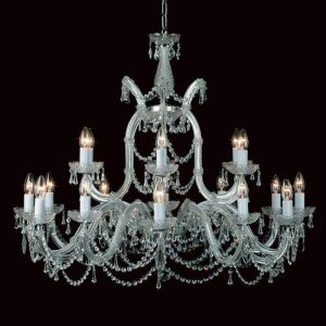 Impex Preciosa 19 Light Marie Therese Crystal Chandelier – product_finish:Chrome Finish Frame