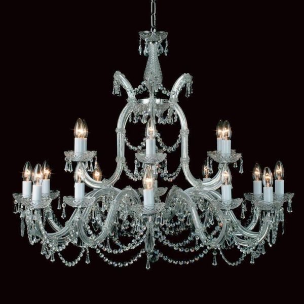 Impex Preciosa 19 Light Marie Therese Crystal Chandelier - product_finish:Chrome Finish Frame