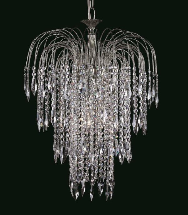 Impex ST01900/47 Starlight 47cm Crystal Waterfall Chandelier - product_finish:Antique Brass Finish Frame