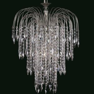 Impex ST01900/47 Starlight 47cm Crystal Waterfall Chandelier – product_finish:Nickel Finish Frame