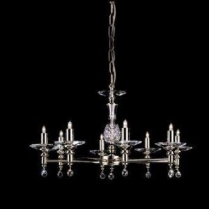 Impex STH03061/8 Starlight 8 Light Optical Glass Chandelier - product_finish:Gold Plated Finish Frame