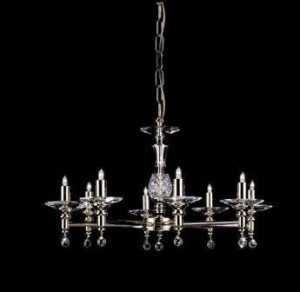 Impex STH03061/8 Starlight 8 Light Optical Glass Chandelier - product_finish:Nickel Finish Frame