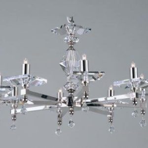 Impex STH04054/8 Starlight 8 Light Optical Glass Chandelier – product_finish:Nickel Finish Frame