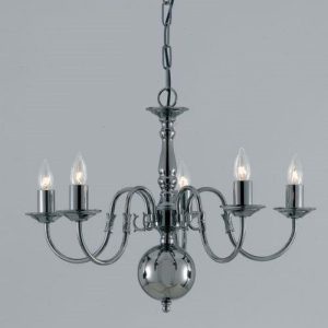 Impex Traditional Flemish 5 Light Chandelier – Various Finishes – product_finish:Gun Metal