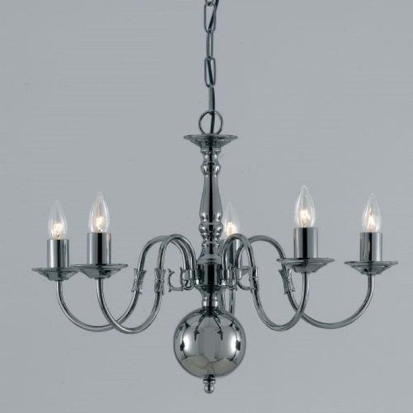 Impex Traditional Flemish 5 Light Chandelier - Various Finishes - product_finish:Gun Metal