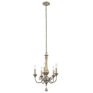 KL/ROSALIE/5A Rosalie 5 Light Mini Chandelier Light In Sterling Gold