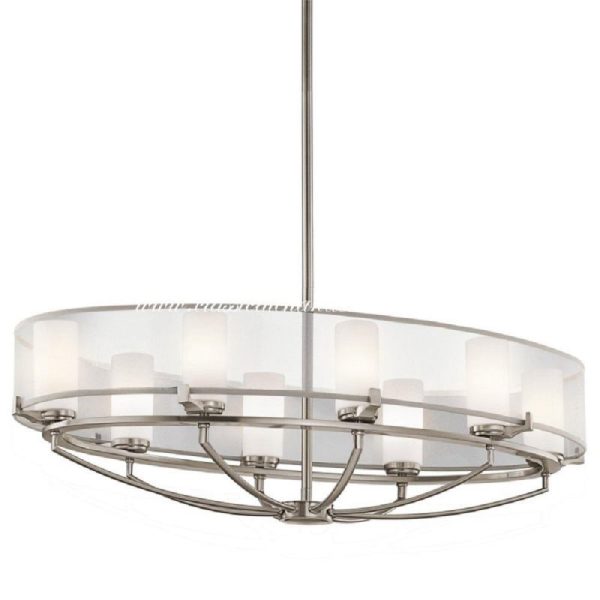 KL/SALDANA8 Saldana 8 Light Oval Chandelier with Soft Shades