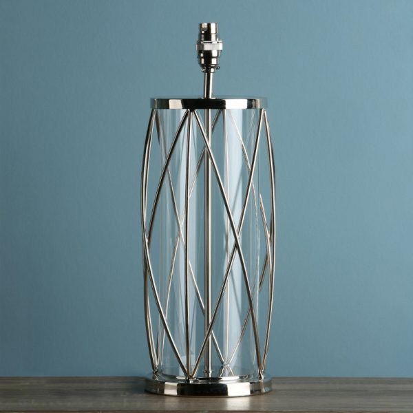 Laura Ashley Beckworth Lattice Large Table Lamp Base In Polished Nickel Finish