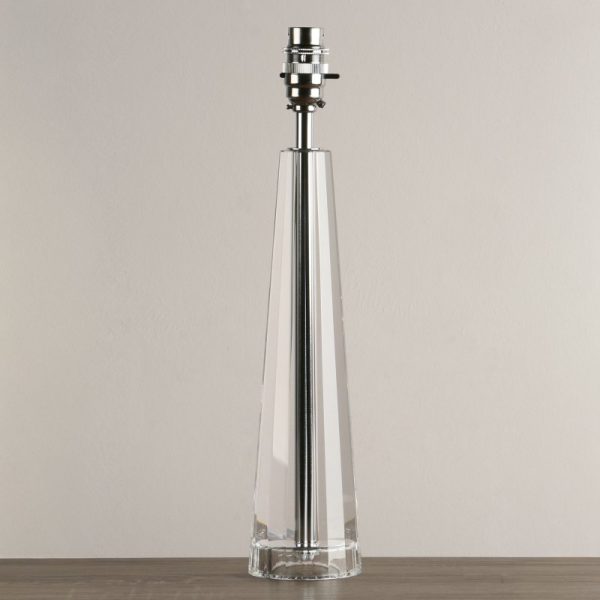 Laura Ashley Blake Cut Glass Crystal Obelisk Large Table Lamp Base In Polished Chrome Finish