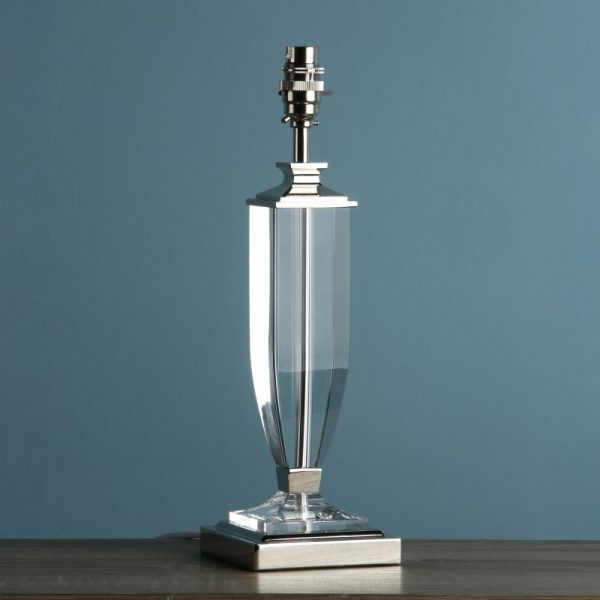 Laura Ashley Carson Polished Nickel Crystal Medium Table Lamp Base