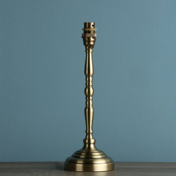 Laura Ashley Corey Candlestick Table Lamp Base In Antique Brass Finish