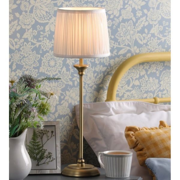 Laura Ashley Hemsley Table Lamp In Matt Antique Finish With Ivory Shade LA3756320-Q