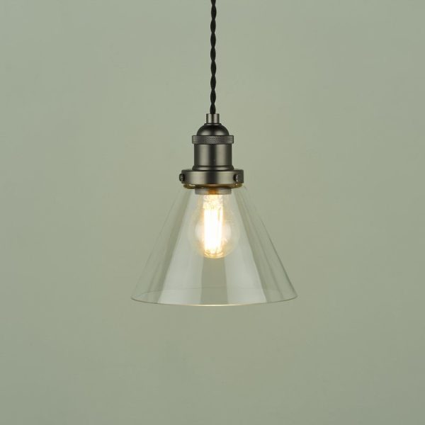 Laura Ashley Industrial Isaac 1 Light Ceiling Pendant Light in Nickel Finish