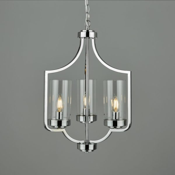 Laura Ashley Joseph 3 Light Ceiling Chandelier in Polished Chrome Finish