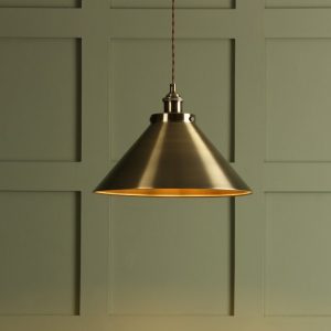 Laura Ashley LA3756151-Q Rufus 1 Light Ceiling Pendant Light In Antique Brass Finish
