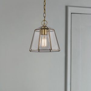Laura Ashley LA3756154-Q Clayton Ceiling Pendant Light In Antique Brass Finish