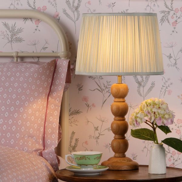Laura Ashley Maria Wooden Table Lamp Base Only With Antique Brass Detail LA3756212-Q