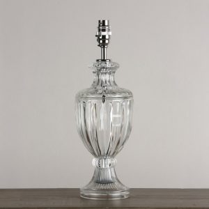 Laura Ashley Meredith Cut Glass Small Urn Table Lamp Base In Polished Chrome Finish