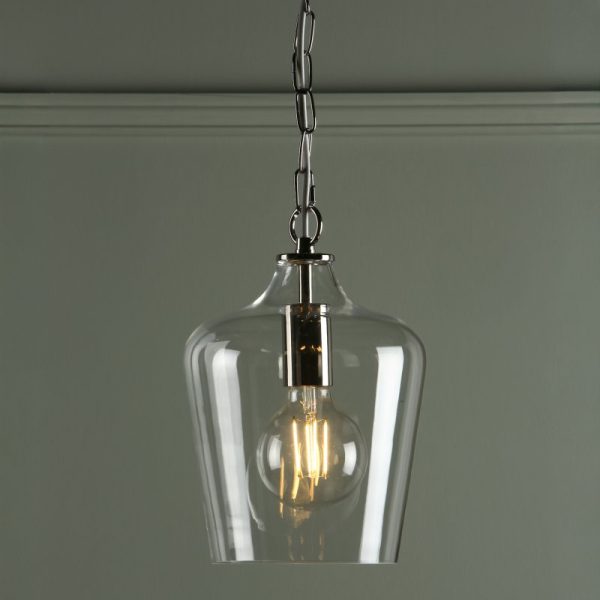 Laura Ashley Ockley 1 Light Bottle Pendant Ceiling Light In Polished Chrome Finish