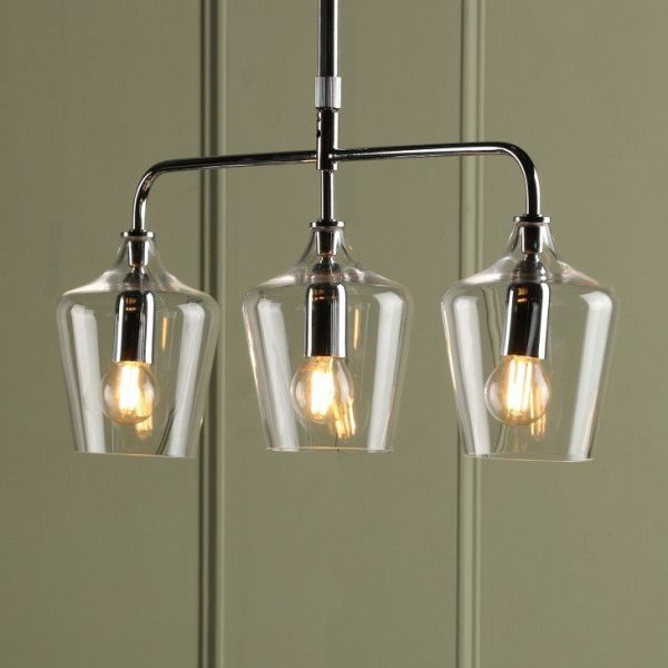 Laura Ashley Ockley 3 Light Bottle Bar Ceiling Pendant Light In Polished Chrome Finish LA3756331-Q