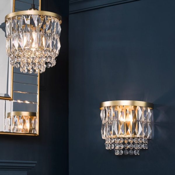 Laura Ashley Rhosill Crystal Wall Light In Matt Antique Brass Finish LA3756391-Q