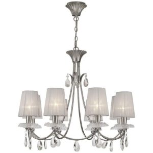 Mantra M6301 Sophie 8 Light Chandelier With Shades In Silver