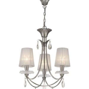 Mantra M6303 Sophie 3 Light Chandelier With Shades In Silver