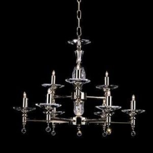 STH03061/8+4 San Marino 12 Light Optical Glass Chandelier - product_finish:Nickel Finish Frame