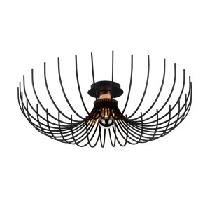 Aspendos Large Metal Semi-Flush Ceiling Light in Black