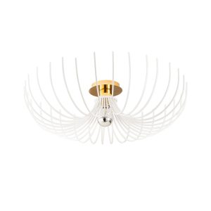 Aspendos Large Metal Semi-Flush Ceiling Light in White