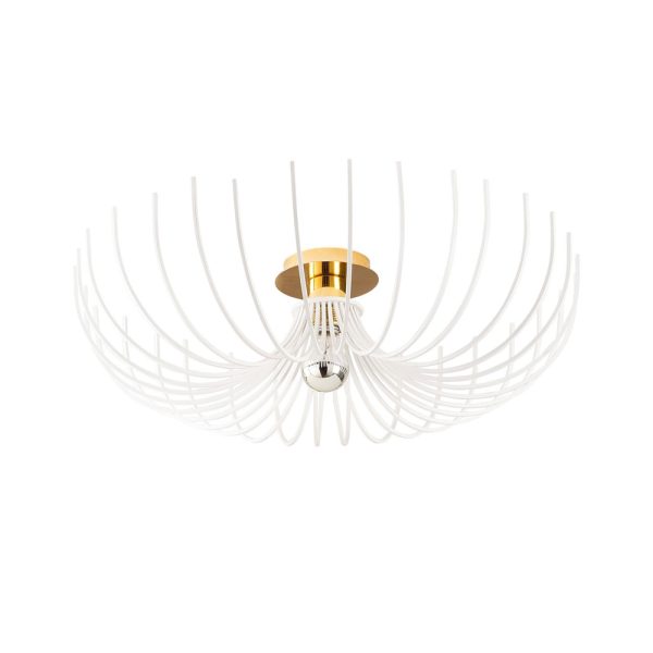 Aspendos Large Metal Semi-Flush Ceiling Light in White