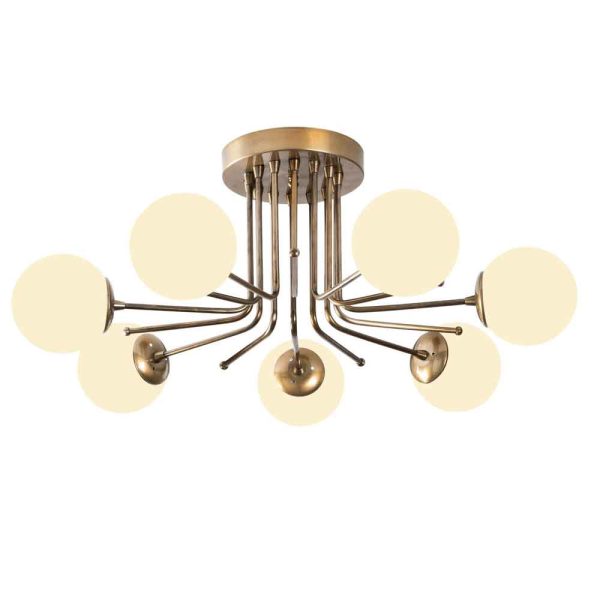 Daisy 7 Light Metal Ceiling Light in Gold