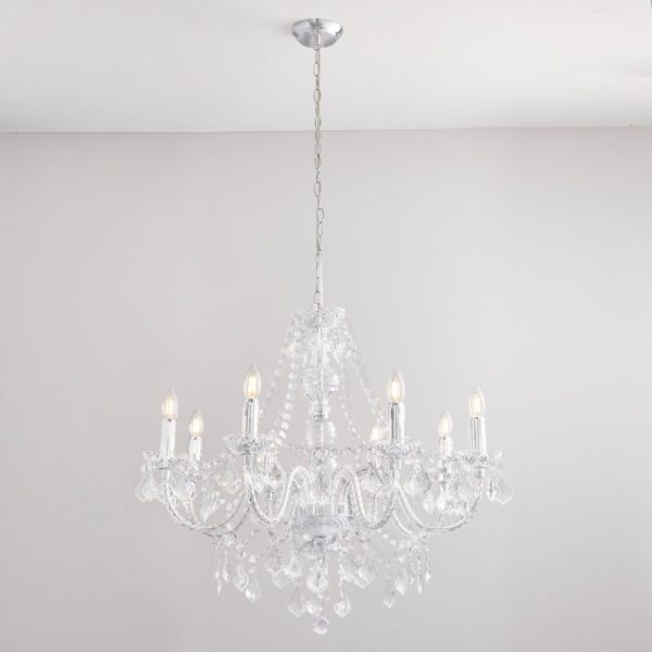 Endon 308-8CL 8 Light Chandelier In Clear Acrylic