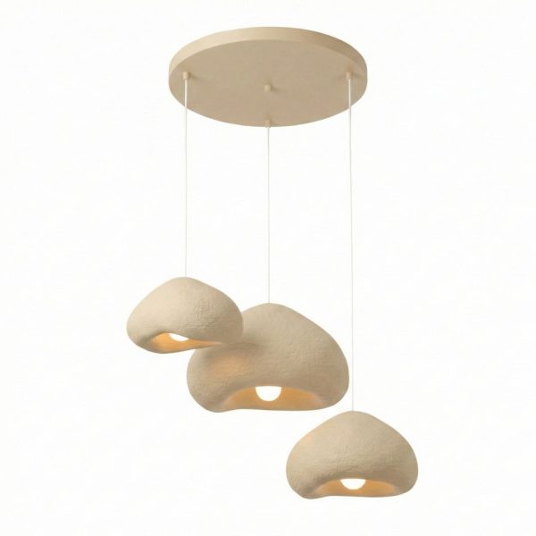 Lora 3 Light Metal Ceiling Chandelier Light in Beige