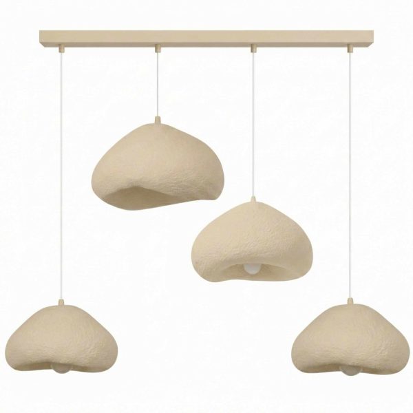 Lora 4 Light Metal Ceiling Chandelier Light in Ecru