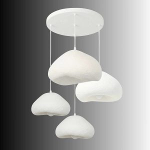 Lora 4 Light Metal Drop Ceiling Chandelier Light in White