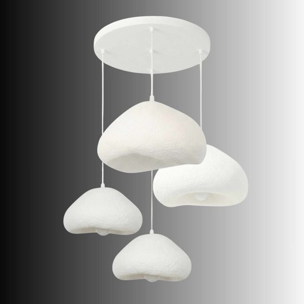Lora 4 Light Metal Drop Ceiling Chandelier Light in White