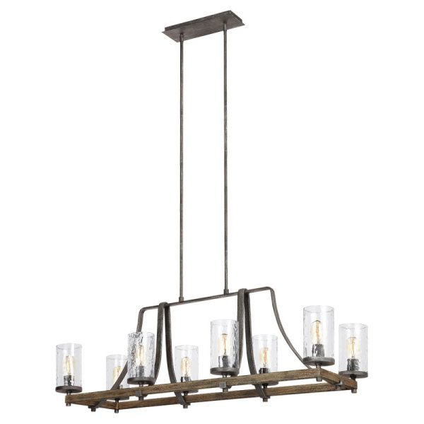 Quintiesse QN-ANGELO8-ISLE Angelo 8 Light Rustic Ceiling Isle Chandelier