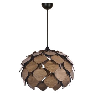 Tom Large Wooden Chandelier Light in Brown