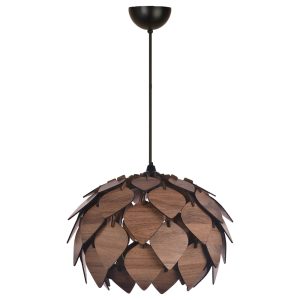 Tom Small Wooden Chandelier Light in Brown