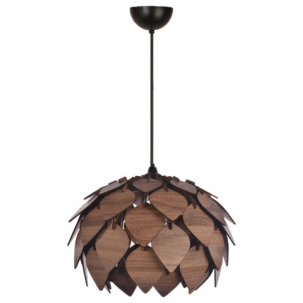 Tom Small Wooden Chandelier Light in Brown