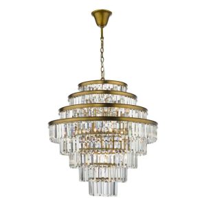 Dar Lighting Rhapsody 12 Light Crystal Ceiling Chandelier In Bronze Finish RHA1263