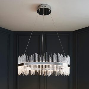 Grimsby Clear Glass Small Pendant Ceiling Light In Chrome