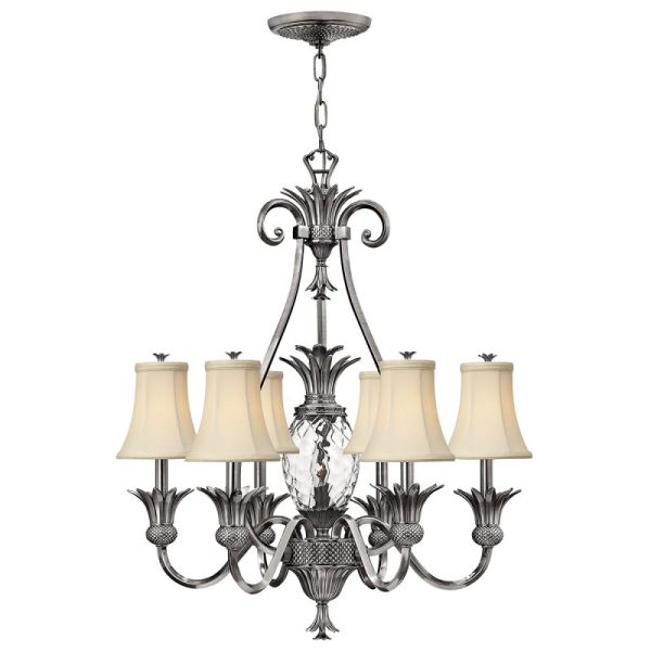 HK-PLANT7-PL 7 Light Polished Antique Nickel Chandelier