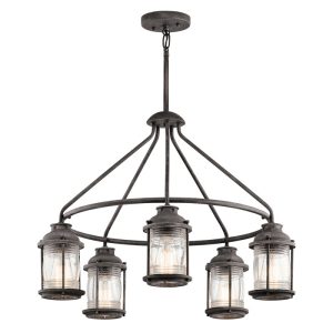 KL-ASHLANDBAY-5P Ashland Bay 5 Light Chandelier Ceiling Light In Weathered Zinc