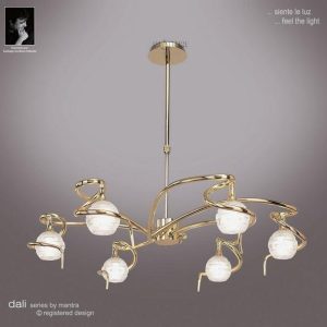 M0079PB Dali 6 Light Polished Brass Chandelier